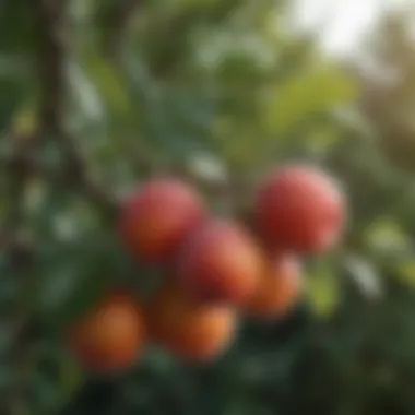 Close-up of ripe fruits on a small tree branch