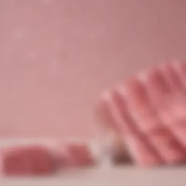 A close-up of color swatches showcasing various shades of pink for bedroom decor.