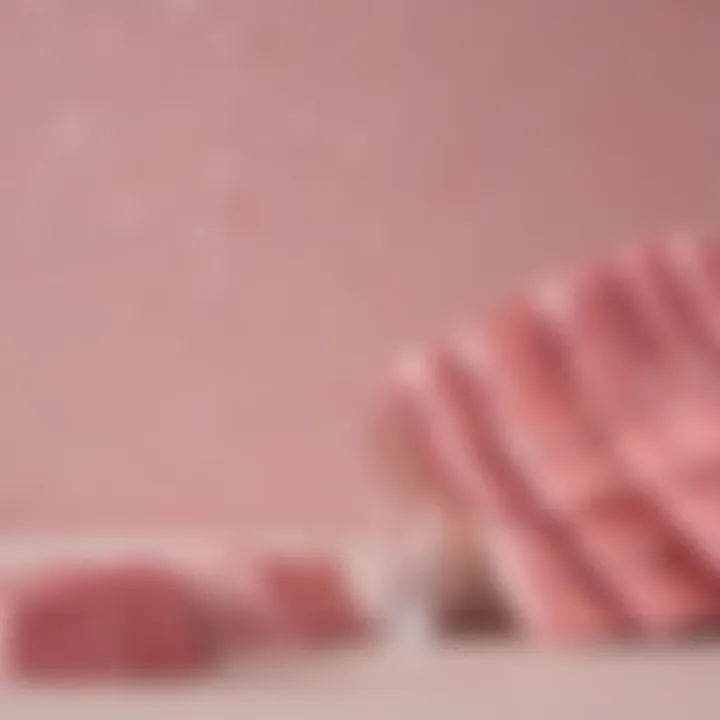 A close-up of color swatches showcasing various shades of pink for bedroom decor.
