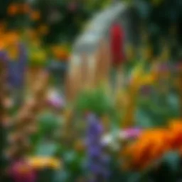 A vibrant garden showcasing diverse plant species