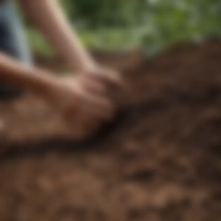 Close-up of rich soil ready for planting