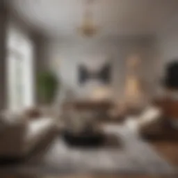 Stylish living room with modern furniture and decor