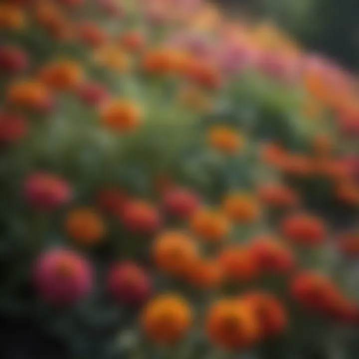 Colorful Zinnia Flower Bed