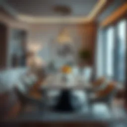 Elegant dining room setup with modern decor