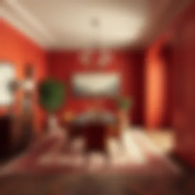 Warm color palette in a dining space