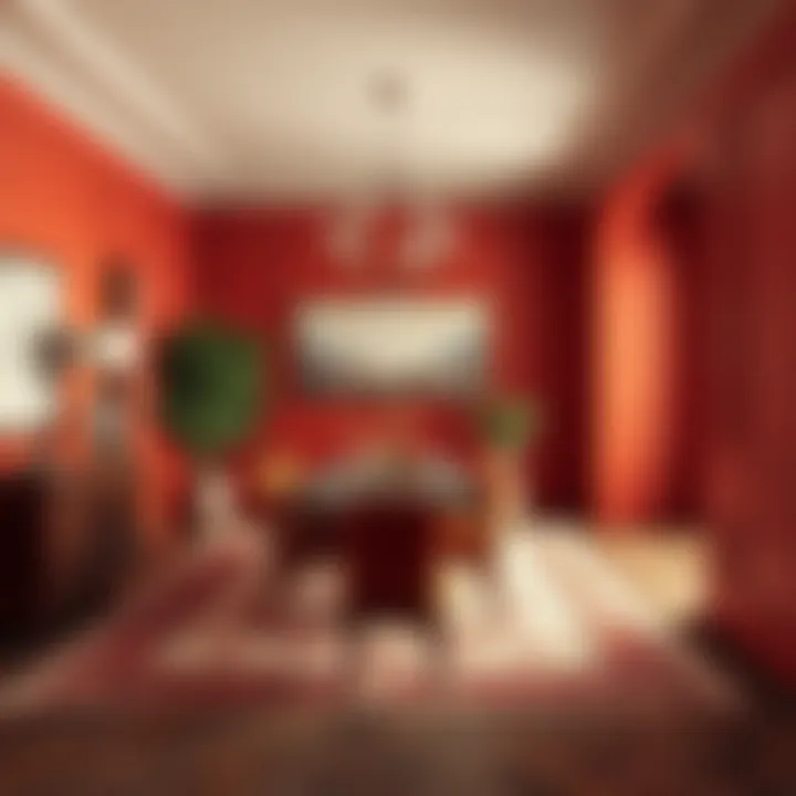 Warm color palette in a dining space