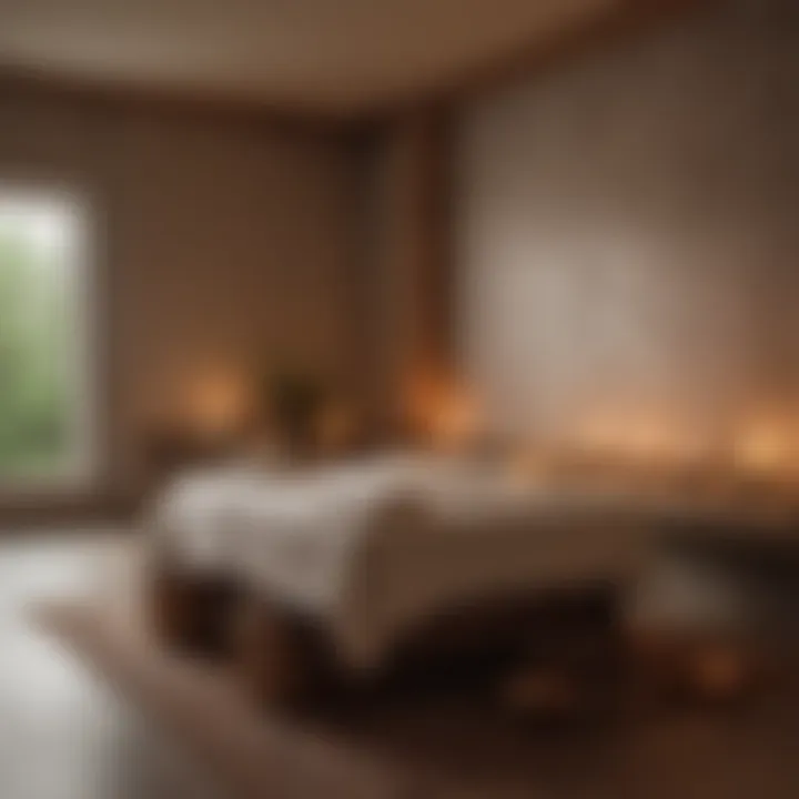 Luxurious spa treatment room with candles