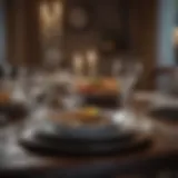 Elegant dining table set with sophisticated tableware
