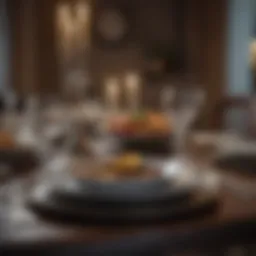 Elegant dining table set with sophisticated tableware