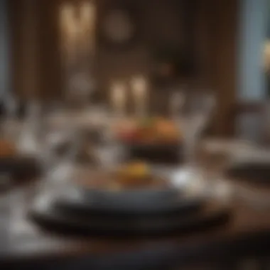 Elegant dining table set with sophisticated tableware