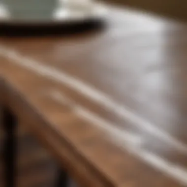 Artistic Brushwork Detail Close-up of brush strokes on a refinished dining table