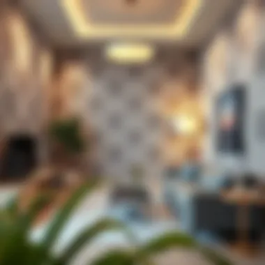 Dior wallpaper enhancing a modern living space