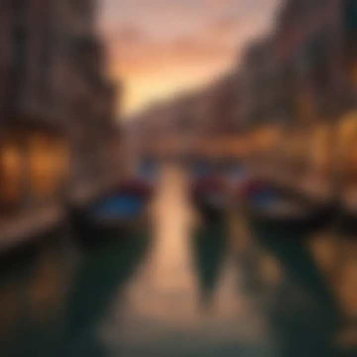 Elegant Venetian Gondolas at Sunset