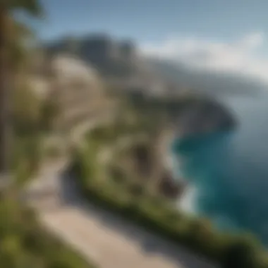 A Scenic Perspective of Du Cap Eden Roc Breathtaking view of Du Cap Eden Roc with the Mediterranean Sea in the background