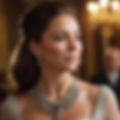 Duchess Kate wearing her exquisite necklace at a royal event