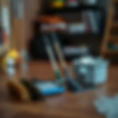 Choosing the Right Tools for Dusting A selection of dusting tools for hardwood floors