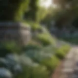 Elegant stone garden border