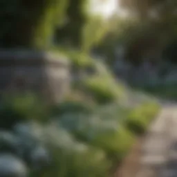 Elegant stone garden border