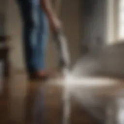 Eco-Friendly Cleaner Spraying Natural Solution on Surface