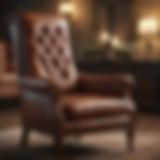 Luxurious leather chair after cleaning