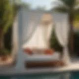 Luxurious Daybed Canopy Curtains in Outdoor Setting
