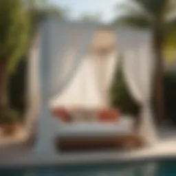 Luxurious Daybed Canopy Curtains in Outdoor Setting