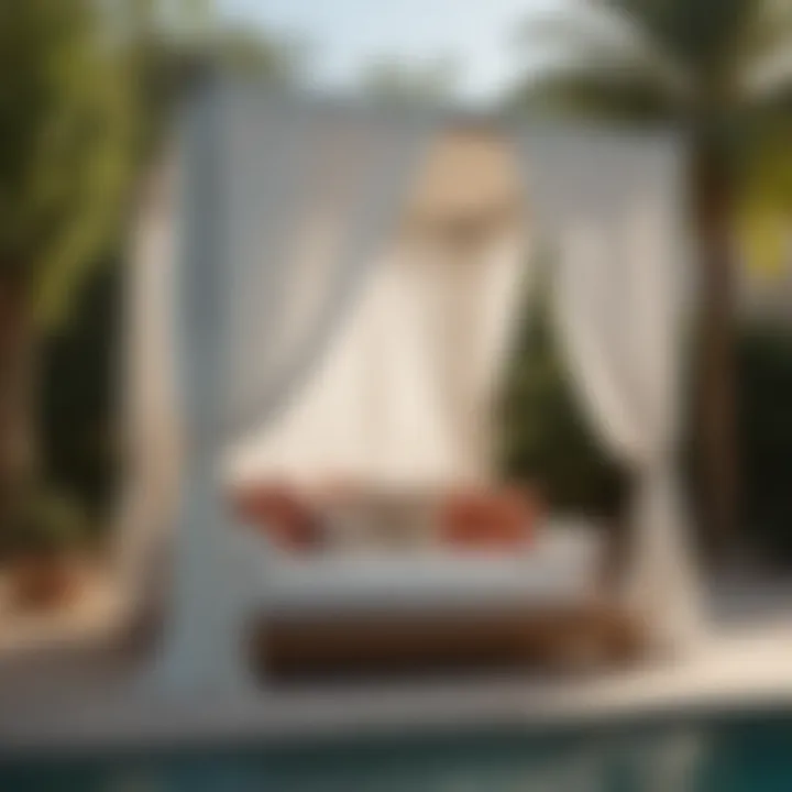 Luxurious Daybed Canopy Curtains in Outdoor Setting