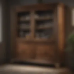 Exquisite Wood Cabinet with Brass Accents