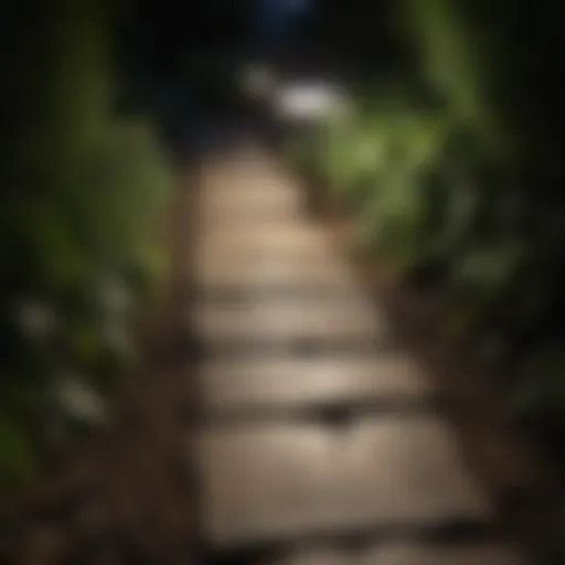 Sophisticated solar wall light illuminating garden pathway