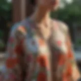Elegant summer caftan in floral motif