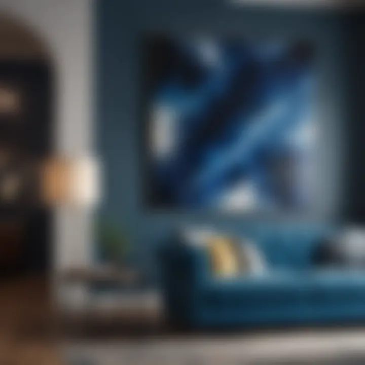 Abstract Blue Artistry in Living Room Decor