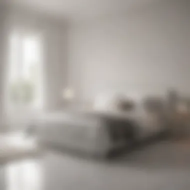 White floor bedroom with minimalist decor