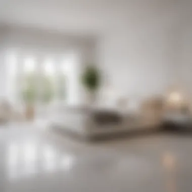 White floor bedroom with natural light streaming in