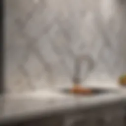 Exquisite Marble Herringbone Tile Backsplash