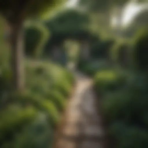 Elegant Cottage Garden Pathway with Lush Greenery