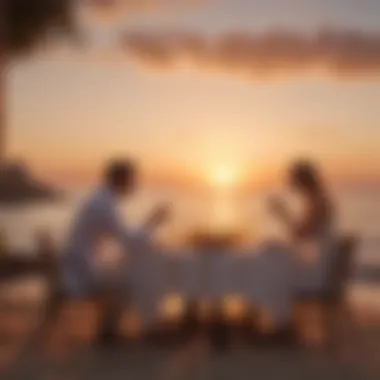 Elegant Couple Dining by Sunset