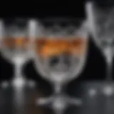 Elegant crystal cocktail glass with intricate etching