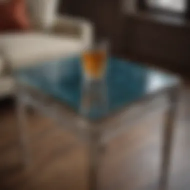 Exquisite Drink Table with Artistic Glass Top