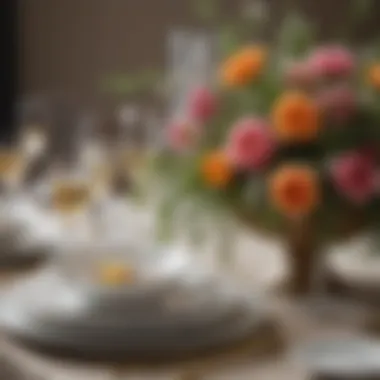 Elegant Easter table setting with floral centerpiece