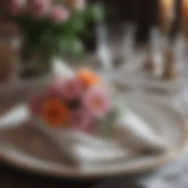 Elegant floral napkin design on table setting