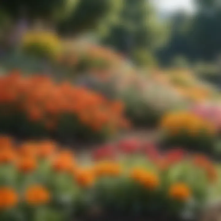 Vibrant flower bed filled with sun-loving blooms