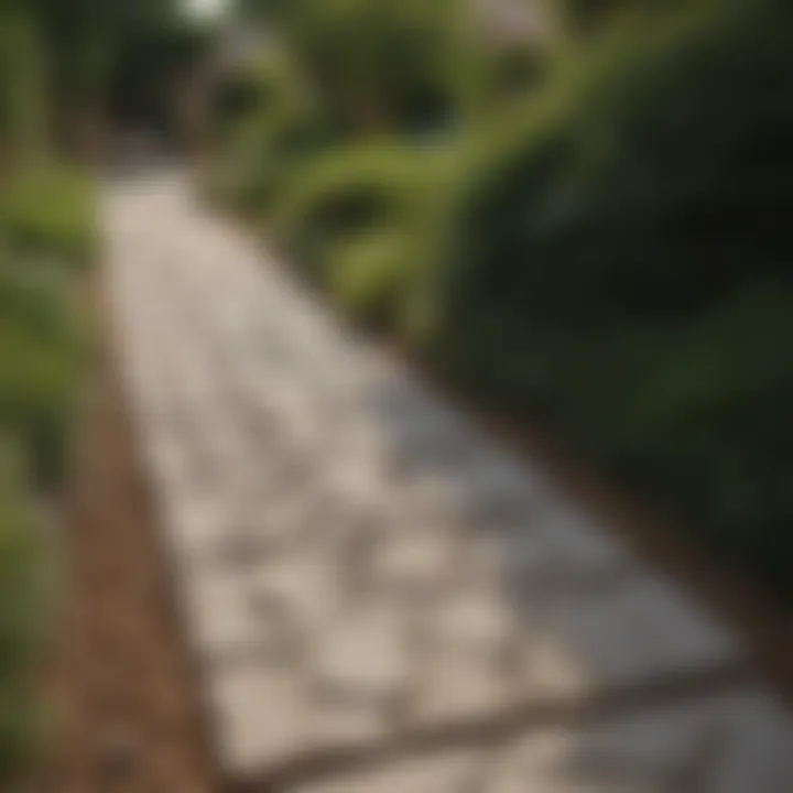 Luxurious Stone Border Enhancing Garden Walkway