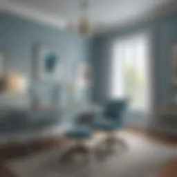 Elegant Home Office with Sherwin Williams Light Blue Accents