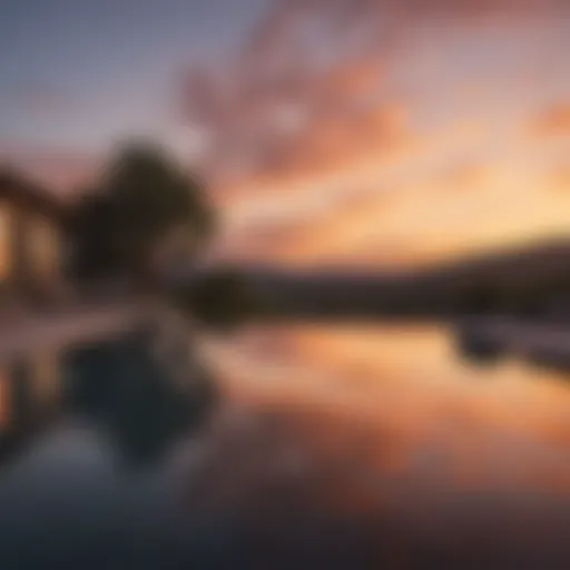 Elegant Infinity Pool Reflecting Sunset