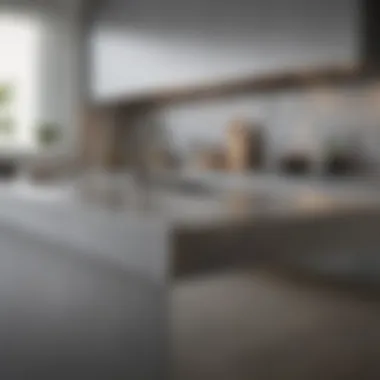 Modern Sleek Kitchen Counter with Metallic Accents