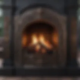 Elegant outdoor fireplace with intricate metalwork