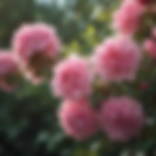 Elegant pink blossoms on a bush