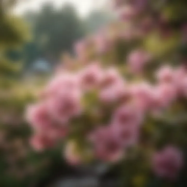 Elegant Pink Blossoms of the Summer Flowering Bush