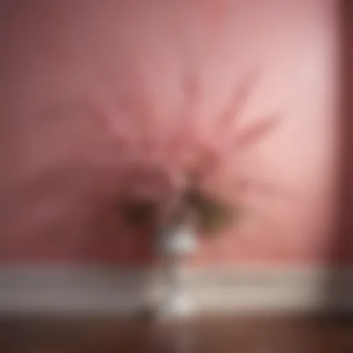 Elegant pink wall painting design with floral motif