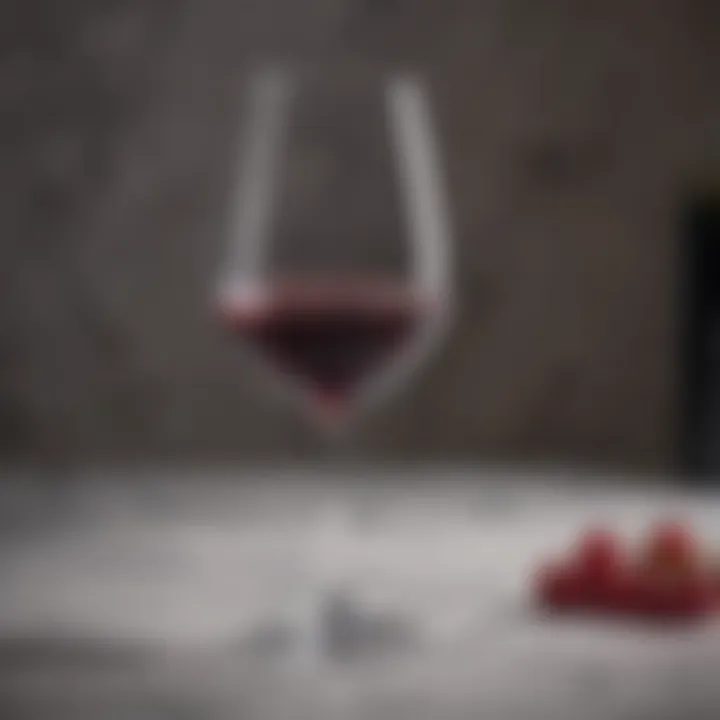 Elegant Red Wine Glass on Marble Table